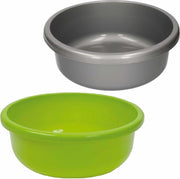 Set van 2 ronde afwasteiltjes 9 liter in de kleuren groen en grijs 36 x 13 cm