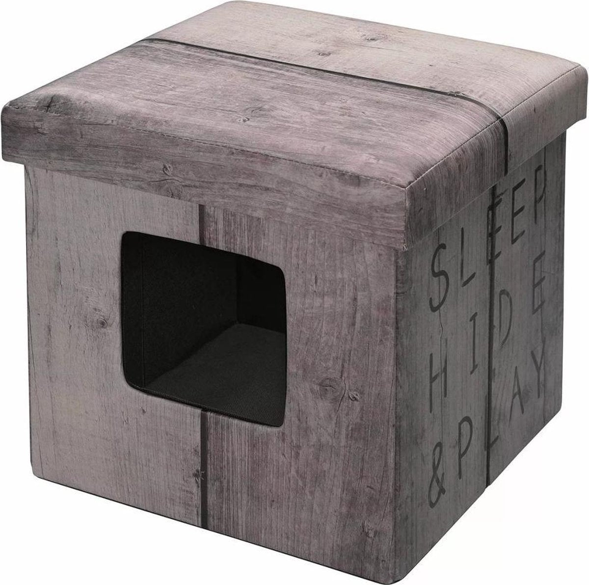 D&D Kattenmand ottoman poef - Bruin - 38 x 38 x 38cm