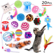 Kattenspeelgoed 20-delig inclusief kattenhengel