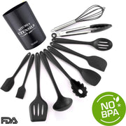 W&Z Kookgerei set met Houder 11-delig - Keukengerei Siliconen Set - Spatel silicone