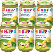 HiPP BIO vegetarische maaltijd vanaf 12 maanden - Tagliatelle met Spinazie en Kaas - 6 stuks 250gr