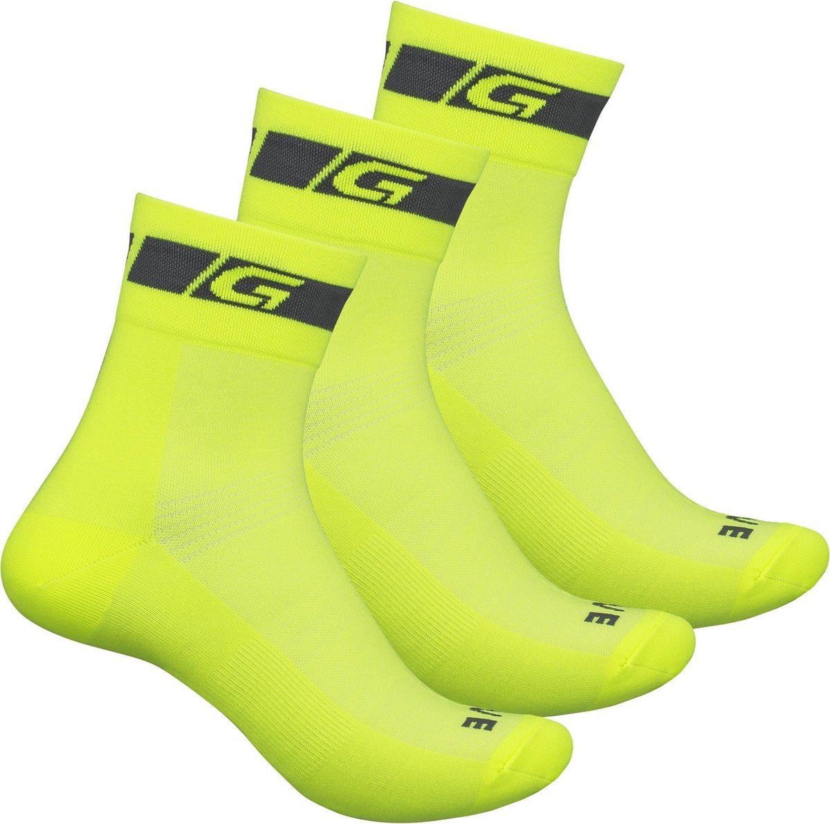 GripGrab Hi-Vis Regular Cut 3PACK Fietssokken Unisex - Maat S