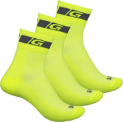 GripGrab Hi-Vis Regular Cut 3PACK Fietssokken Unisex - Maat S