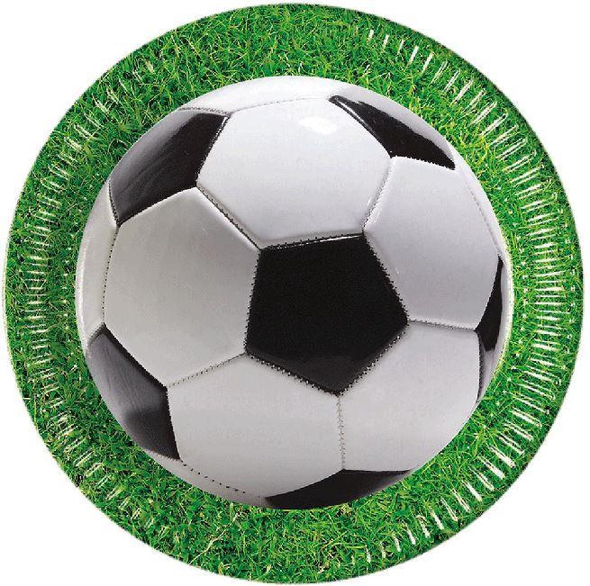 Procos Feestborden Voetbal 23 Cm Papier Groen/zwart/wit 8 St.