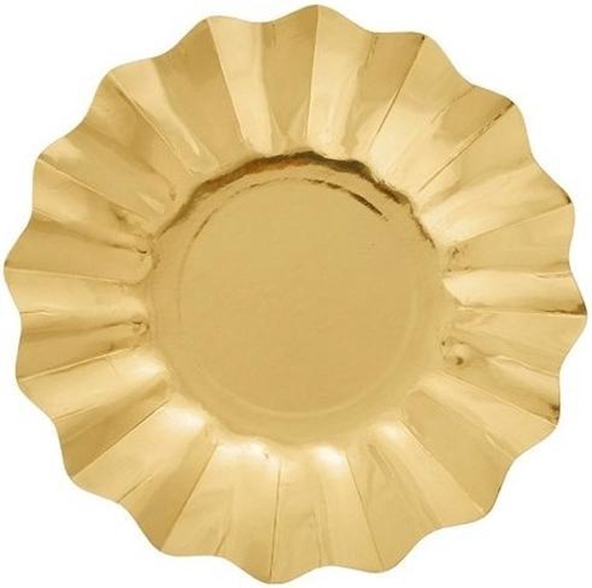 40x Diepe kartonnen bordjes goud 27 cm - Wegwerpborden van karton - Feestbordjes - Feestartikelen tafeldecoratie
