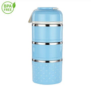 Evolize Bento Lunchbox in Japanse Stijl - Bento Box - 6 Compartimenten - Lekvrij - Milieuvriendelijk RVS - 1650ml - Blauw