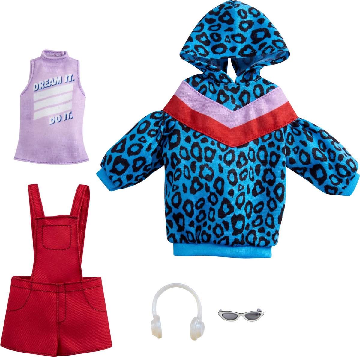 Barbie Poppenkleding Fashion Meisjes Polyester Blauw 5-delig