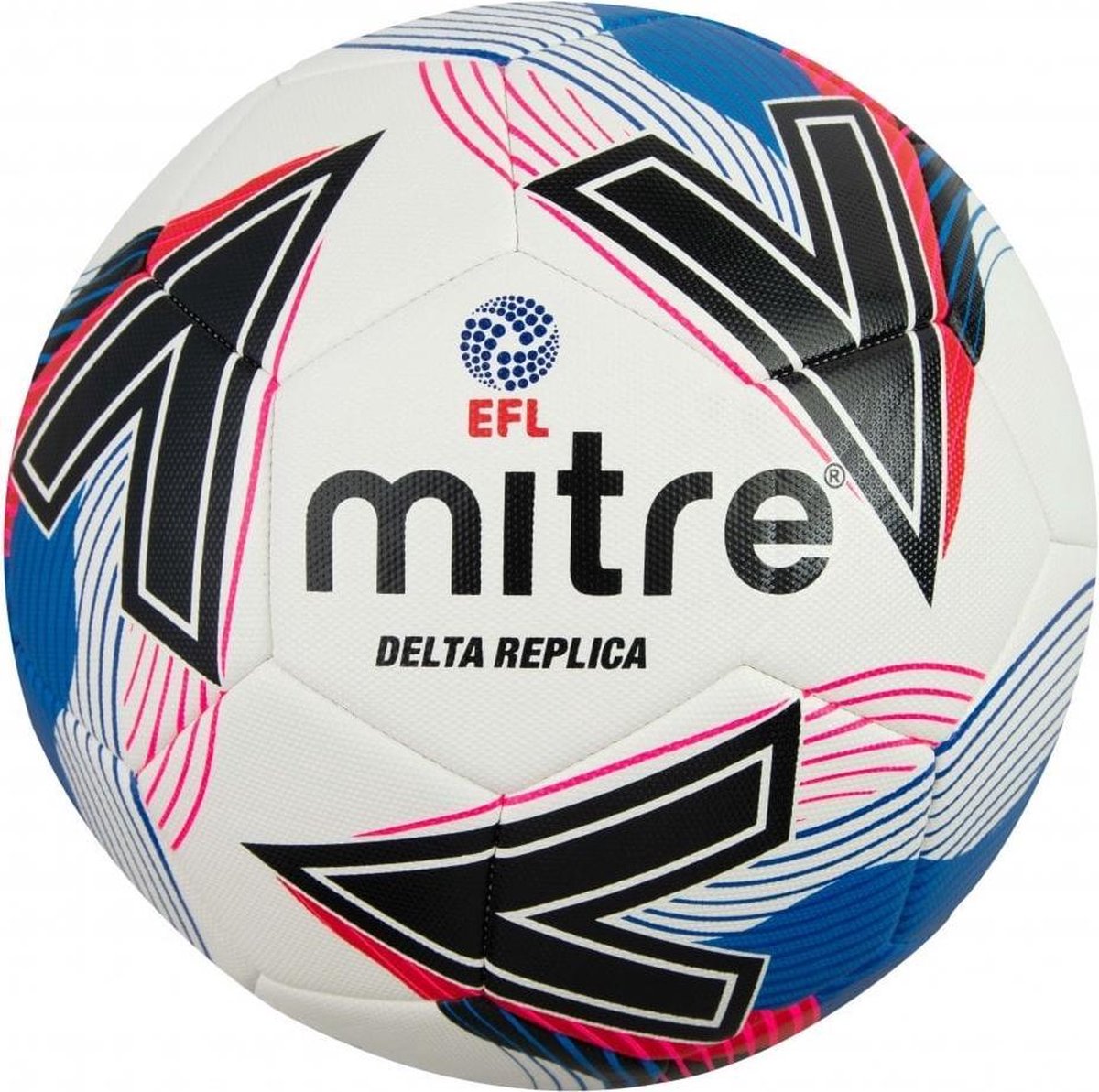 Mitre Voetbal Efl Delta Replica Pu Wit/blauw/rood Maat 3