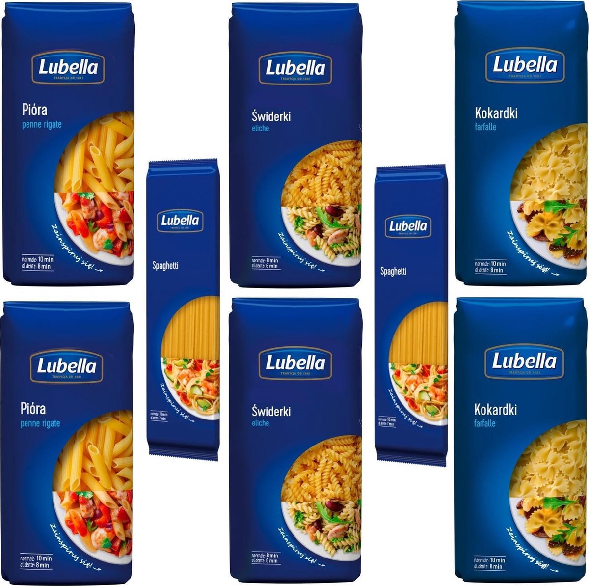 Lubella 8-Pack Klassieke Pastamix: 2xSpaghetti