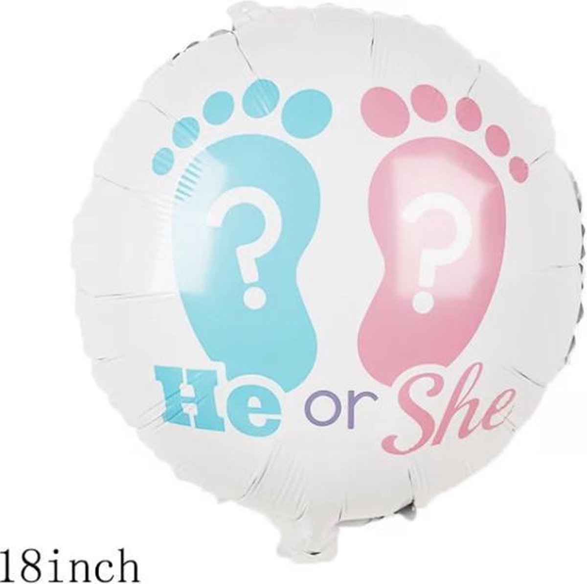 He or She Voetjes  18 inch folie Ballon-NU 1+1 GRATIS