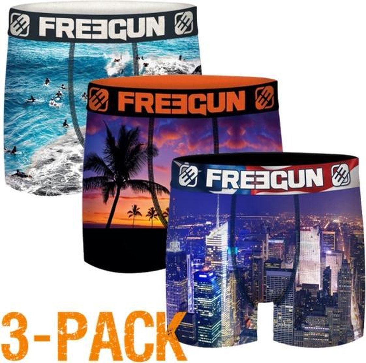 Freegun microvezel | MAAT 140/152 | 3-pack jongens boxershorts | Trio Amerika