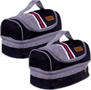 Set van 2x stuks kleine koeltassen voor lunch zwart 24 x 15 x 15 cm 5.4 liter - Koeltassen