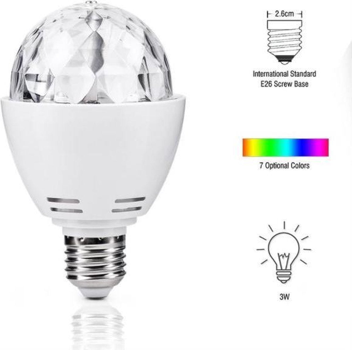 Discolamp - discobol - discobulb - kleuren bulb - 12
