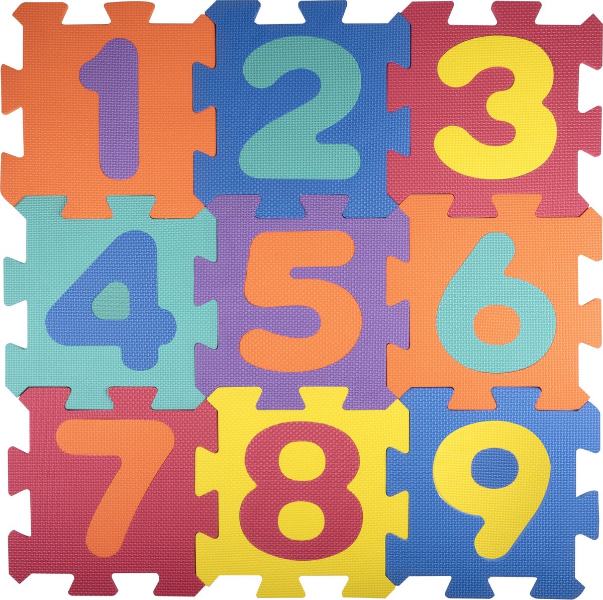 Let's Play Puzzelmat - 18 Stukken - Met Gekleurde Cijfers - 96 x 96 cm - Foam