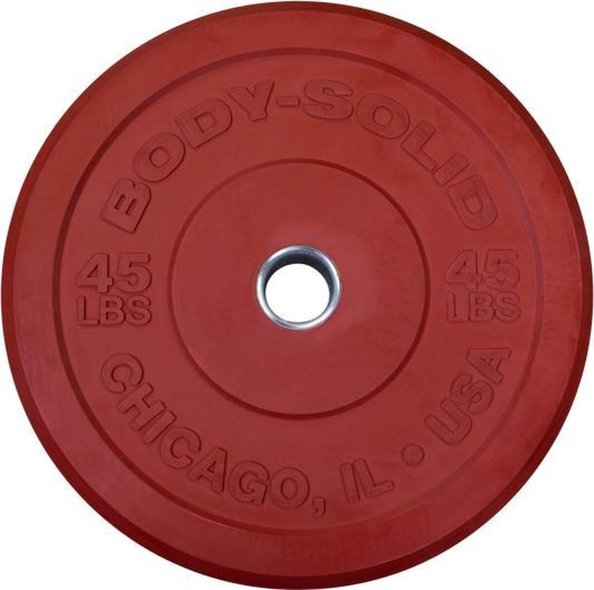 Chicago Extreme Gekleurde Olympische Bumper Plates OBPXCK - 25 kg Rood - Zwart