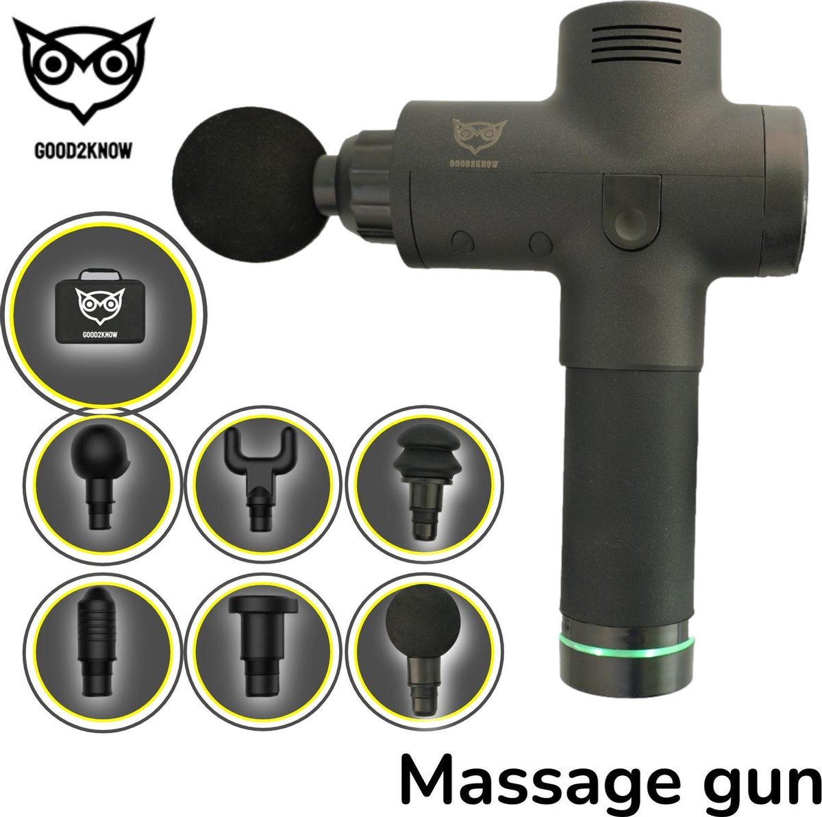 Good2know - Massage gun - Professioneel massage apparaten - Theragun - Massage pistool - Klopmassage - Massage apparaten - NL handleiding