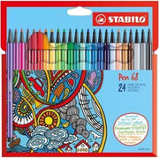Viltstiften STABILO Pen 68 etui 24 kleuren