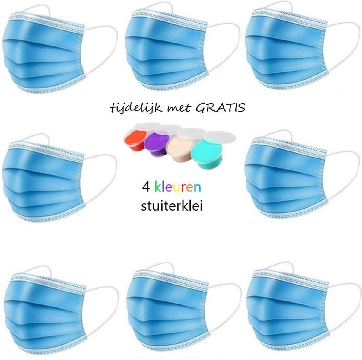 Medisch mondmasker Type 1 - Kinder Wegwerp Mondkapjes | Blauw | 50 Stuks | 14.5 x 9 CM | CE Goedgekeurd