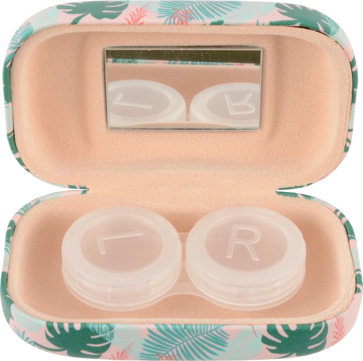 Sundaze - Lenzendoosje - Tropical Vibes - Groen Roze -Incl. spiegeltje binnenzijde