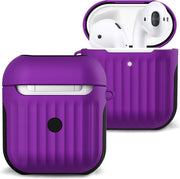 Hoes Voor Apple AirPods 2 Hoesje Case Hard Cover Ribbels - Paars