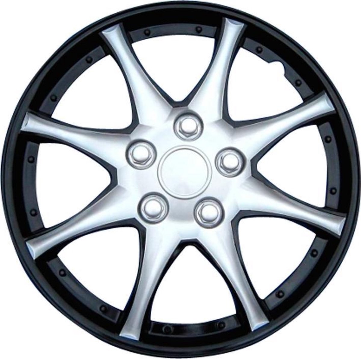 AutoStyle 4-Delige Wieldoppenset Alaska 16-inch zwart/zilver