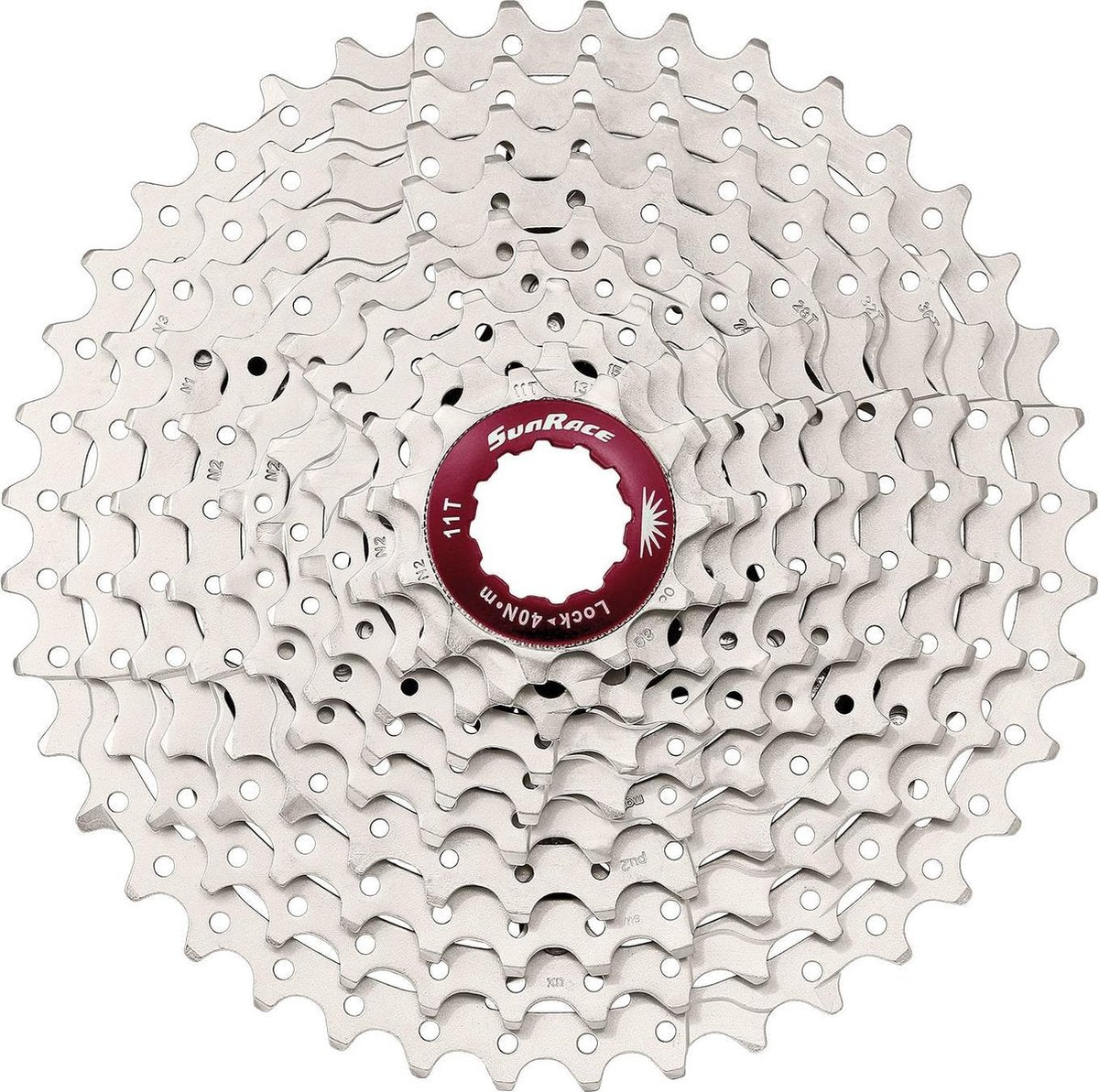 Sunrace Cassette Csmx3 10s 11-42t Aluminium Zilver/rood