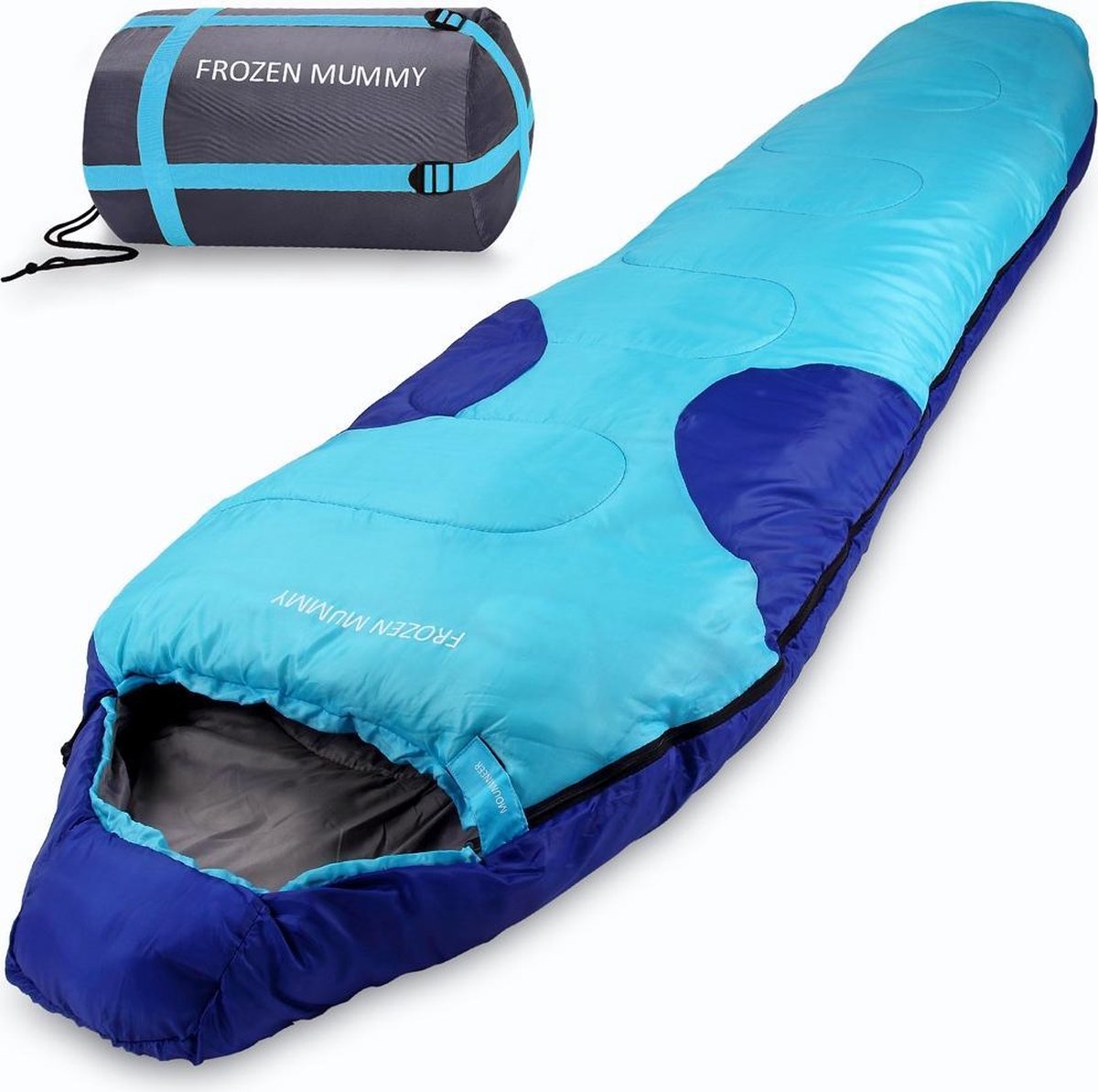 Deuba Frozen Mummy slaapzak tot -21°C blauw