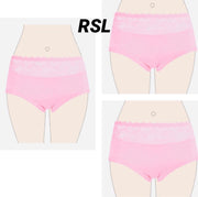 Dames slips 3 pack met kant XXL 44-52 lichtroze