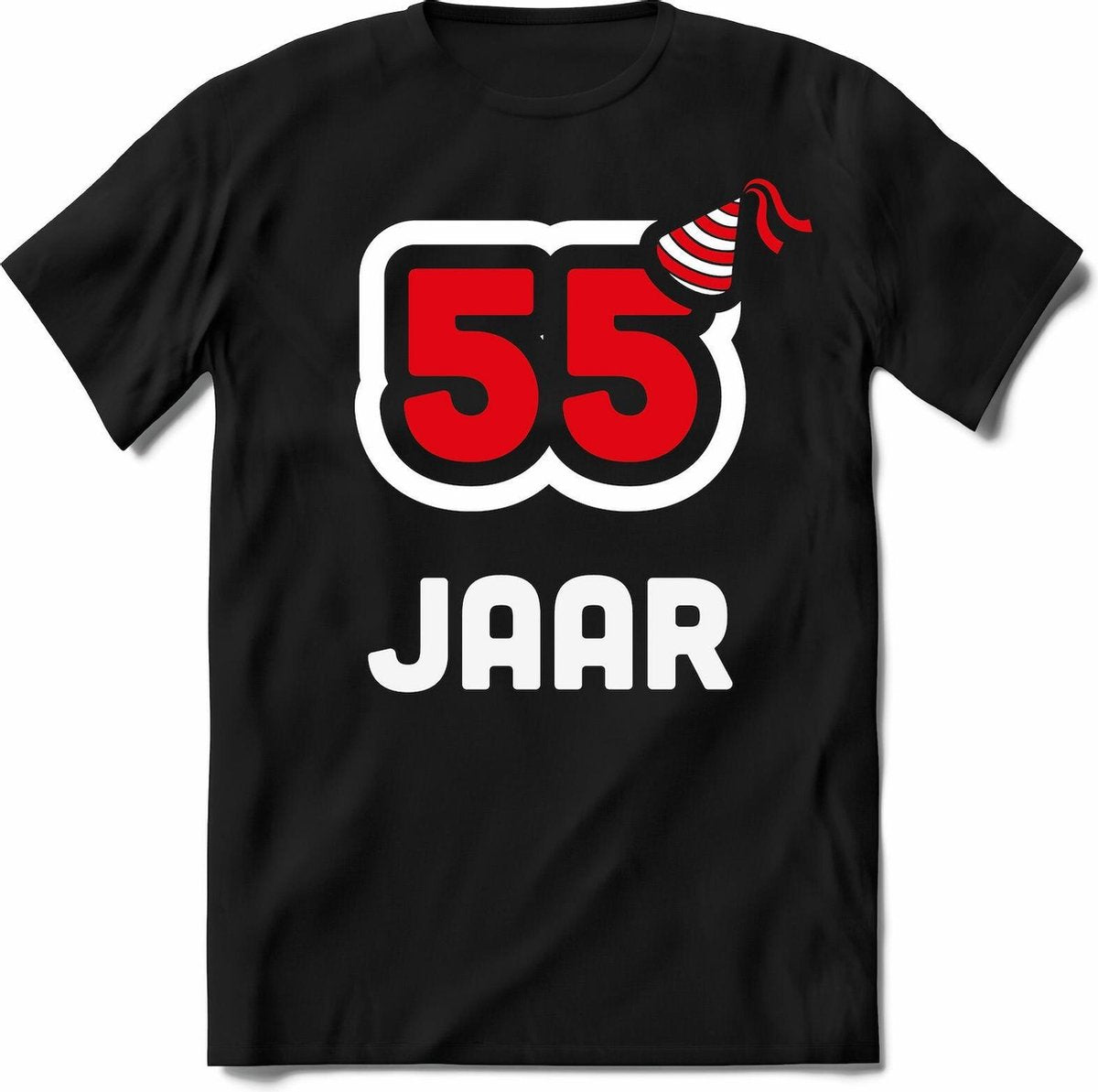 55 Jaar Feest kado T-Shirt Heren / Dames - Perfect Verjaardag Cadeau Shirt - Wit / Rood - Maat XXL