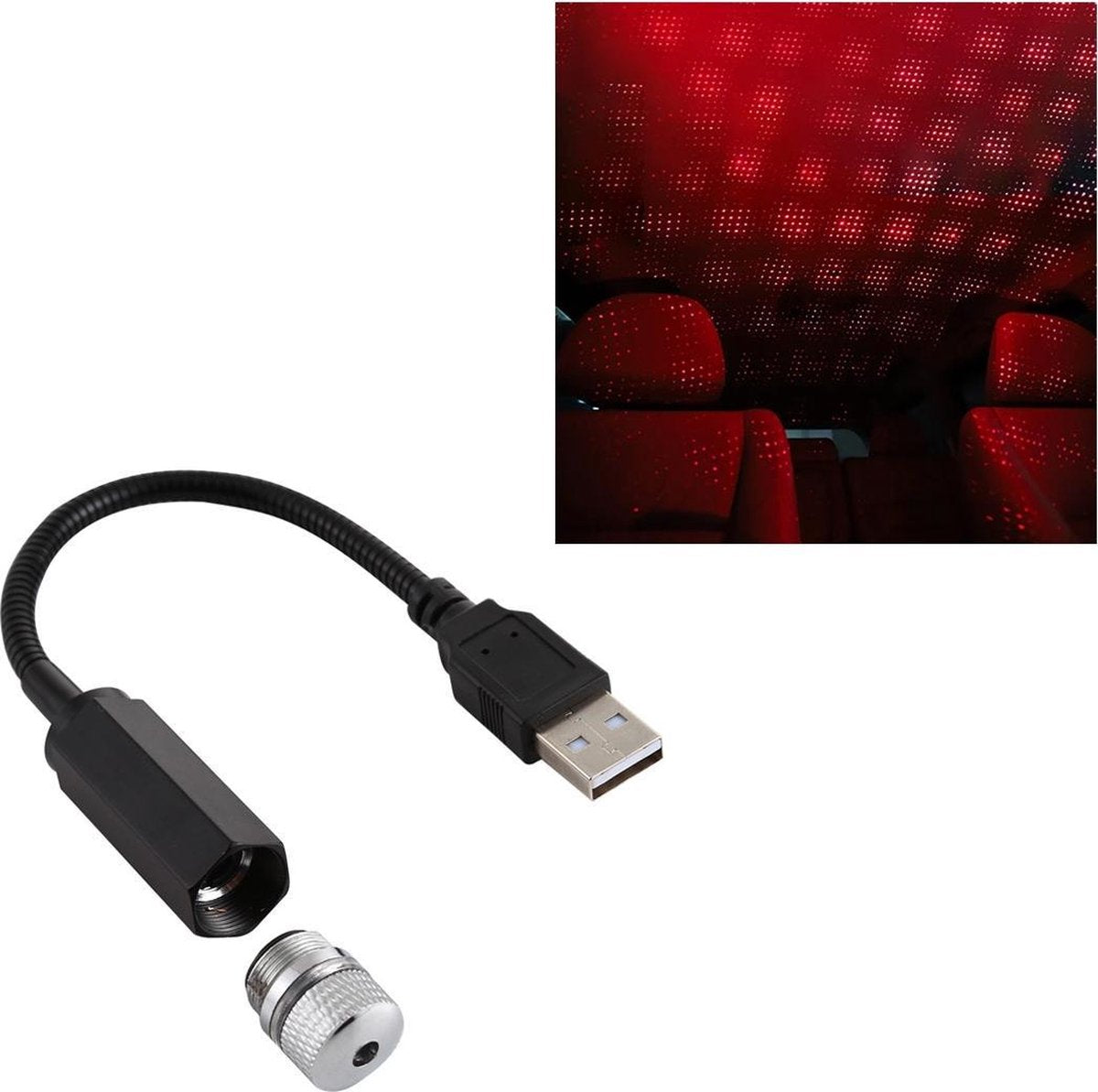 USB-interface Huishouden en auto 360 graden buigatmosfeer Licht