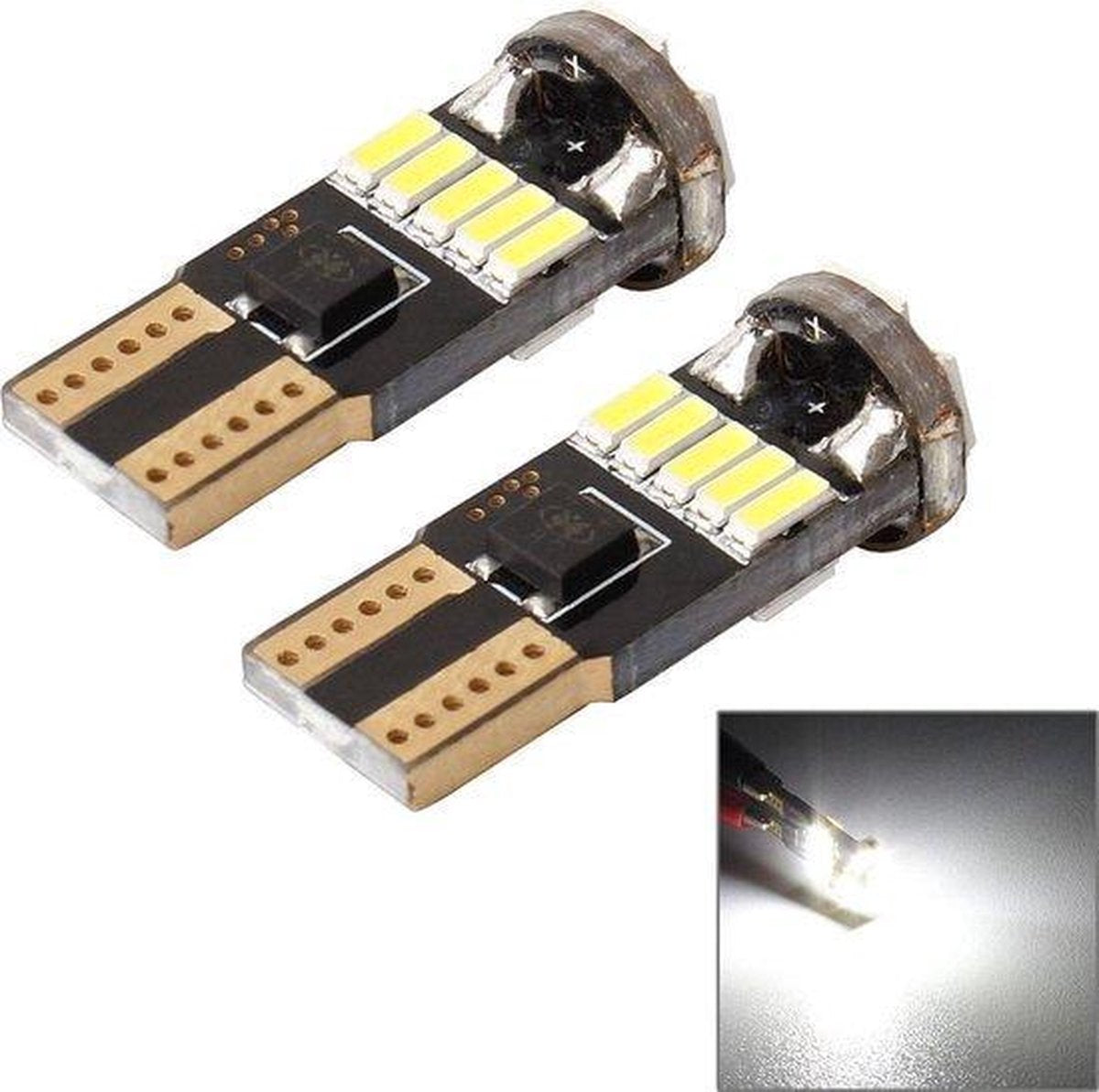 Set T10 LED canbus - 15 SMD - wit 6000K - interieur - kenteken - stadsverlichting