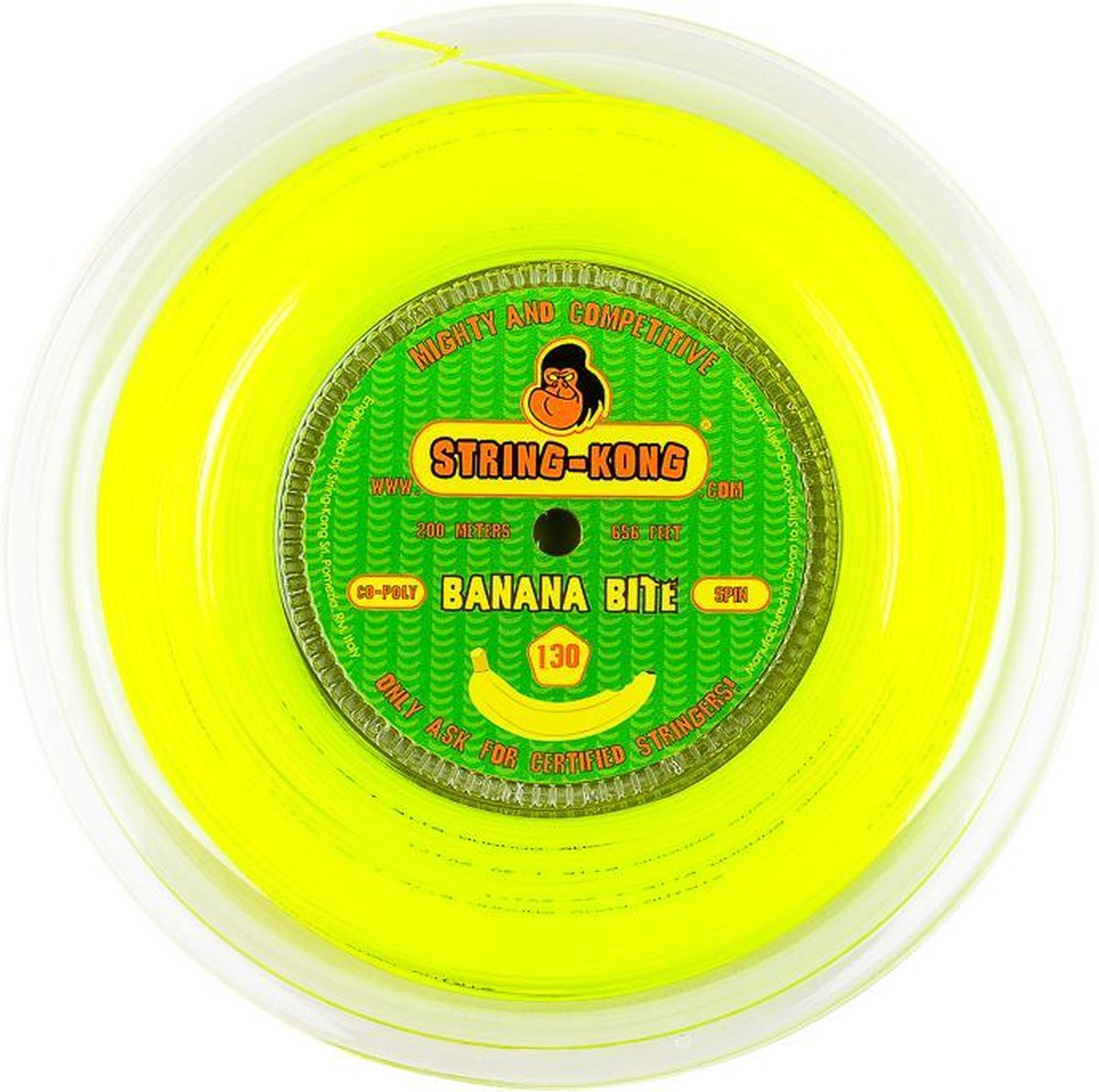 String-Kong Tennis Snaar Banana Bite 1.30 rol 200 Meter