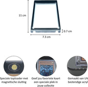 Toploader magnetisch - Black border - Card protector - Card sleeves - One-Touch Magnetic Holder - Transparant acryl