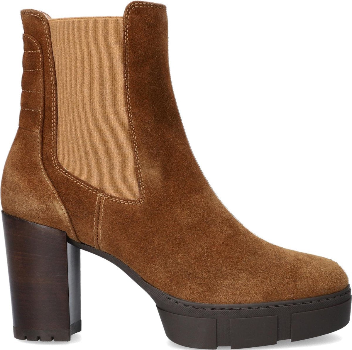 Unisa Kubel Enkellaarsjes - Enkelboots - Dames - Cognac - Maat 39