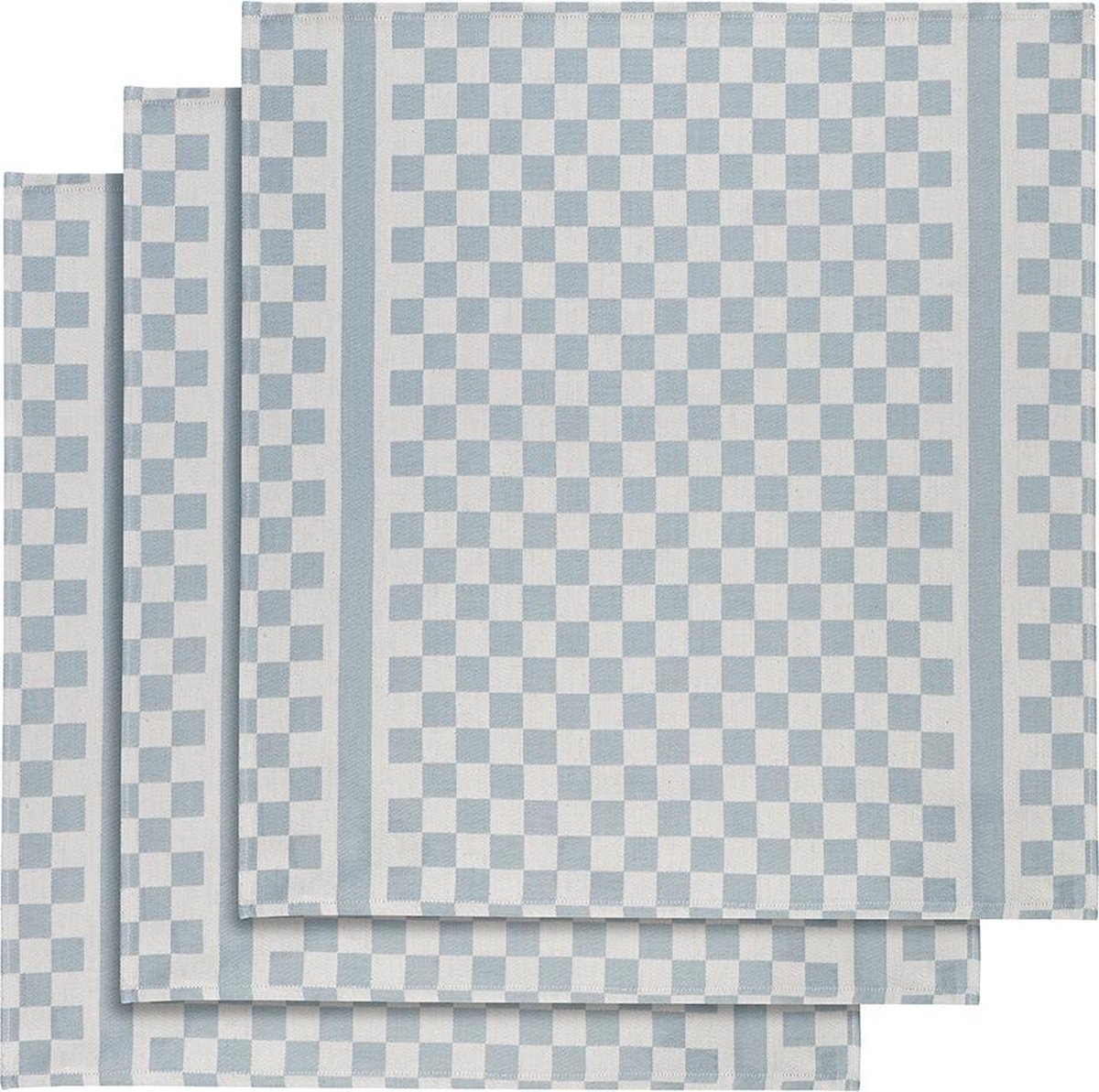 De Witte Lietaer Theedoek 65x70 Cm Katoen Wit/blauw 3 Stuks