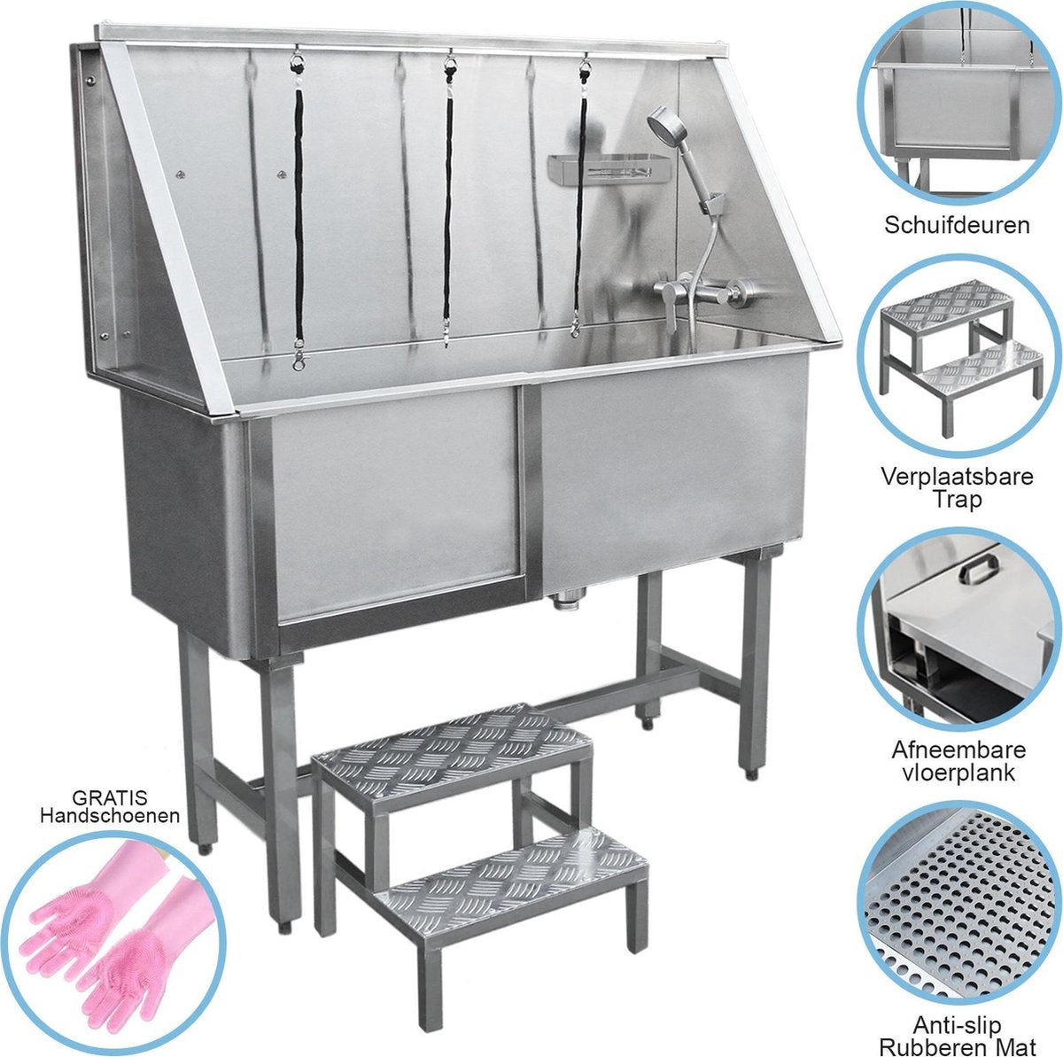 Pet Dog Bath Steel Tub Washing Station 400mm