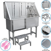 Pet Dog Bath Steel Tub Washing Station 400mm