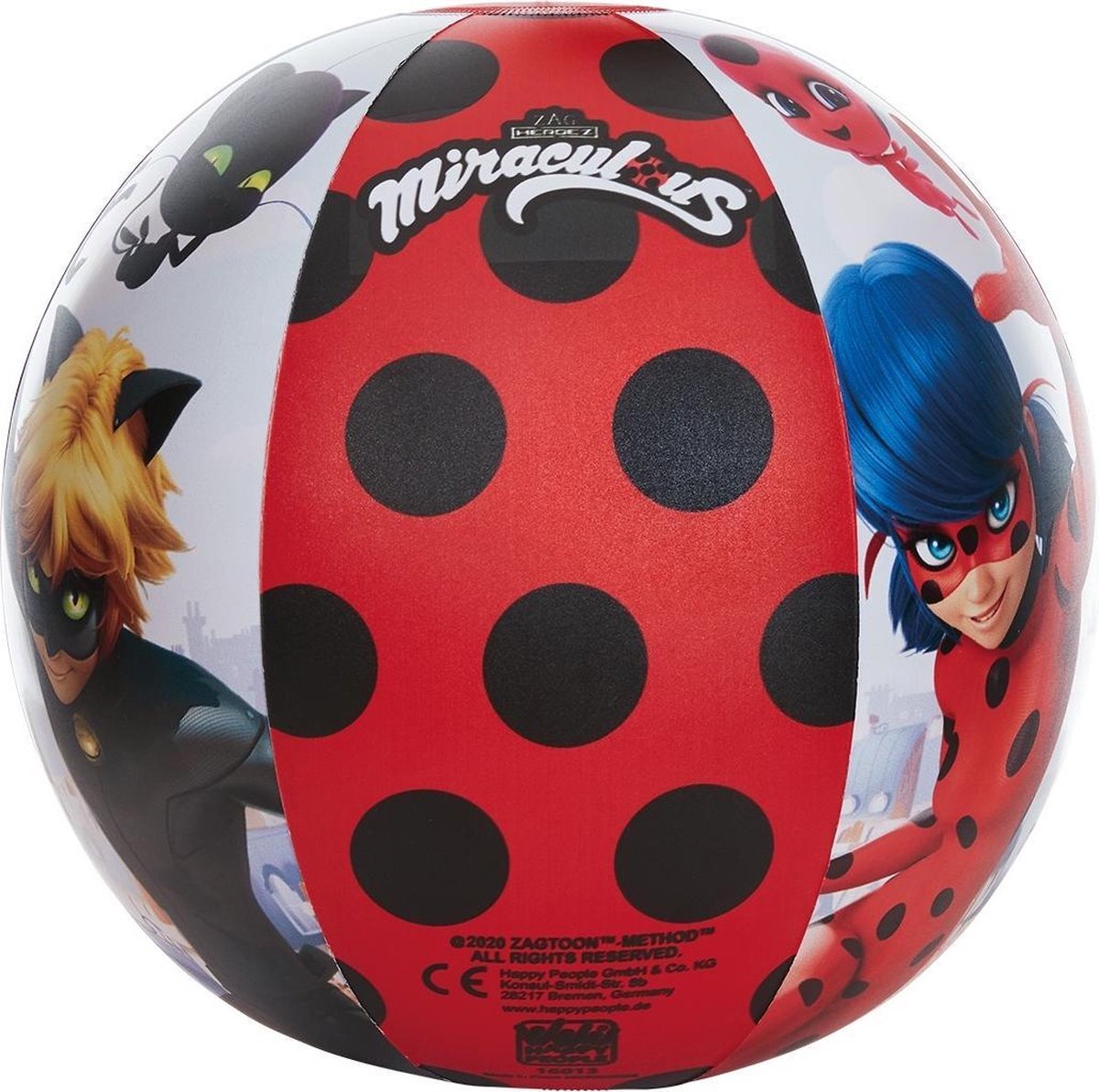 Miraculous Strandbal Junior 27 Cm Zwart/rood