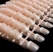 2 setjes Nepnagels -  48 stuks – french manicure / naturel  - inclusief plakstickers! - verschillende maten - plaknagels Sparkolia kunstnagels
