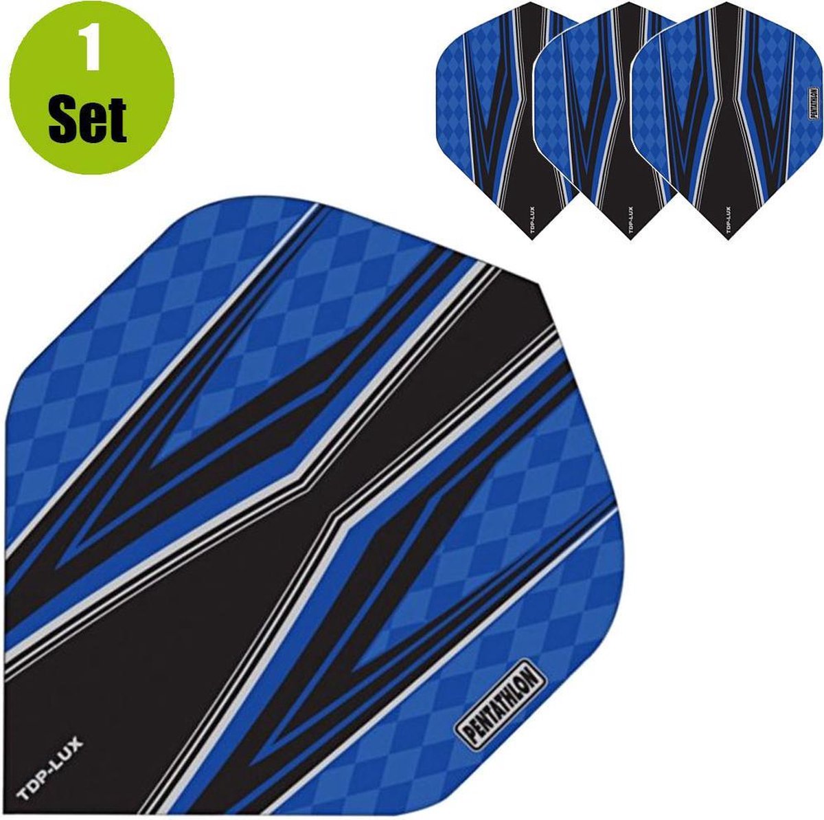 Pentathlon TDP Lux Vision Black Dartflights - Blauw- ()