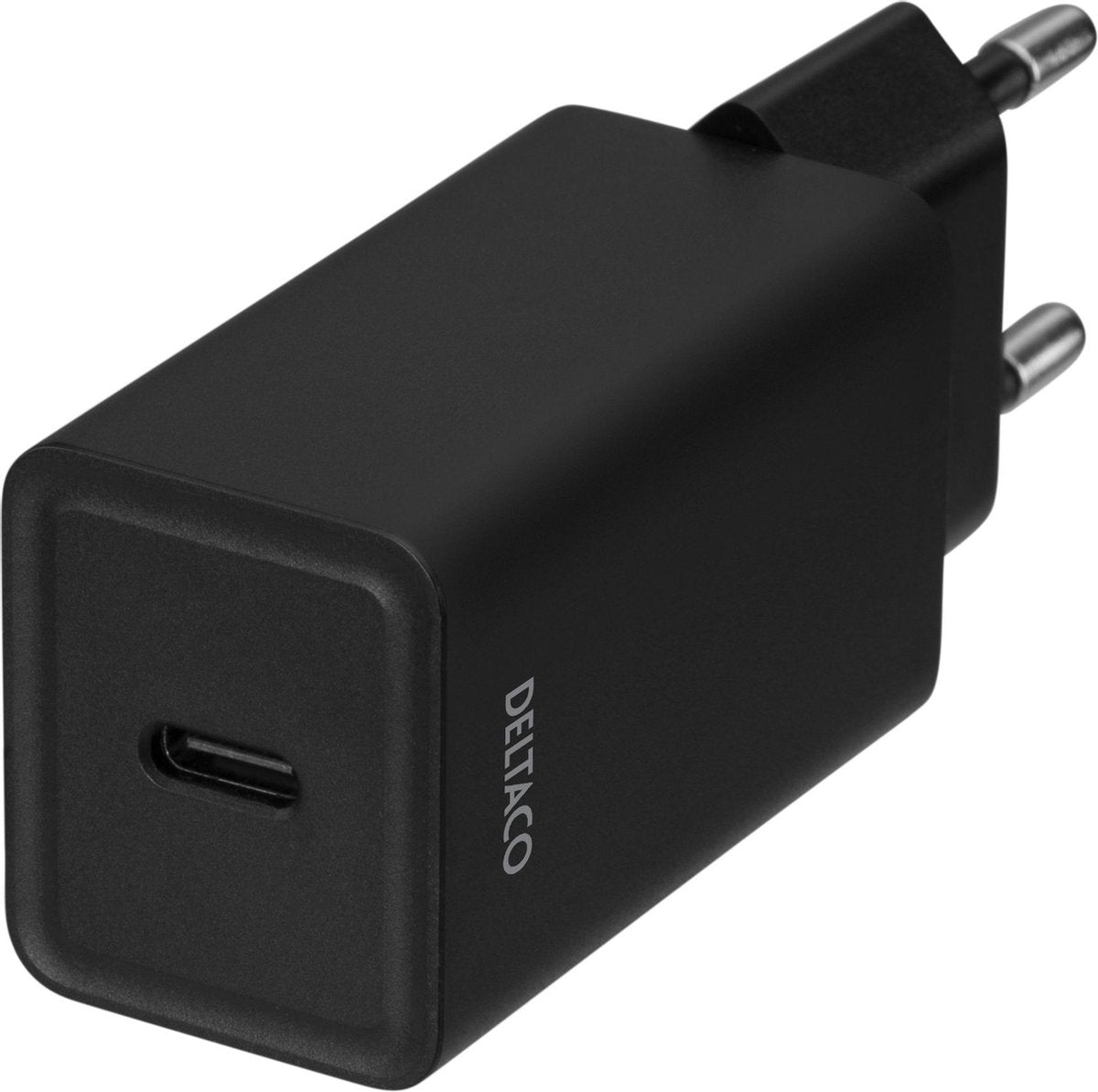 DELTACO USBC-AC132 Wandoplader USB-C PD - 18W - 3A - Zwart