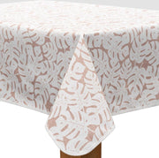 MixMamas Tafelzeil 140 x 250 cm - Monstera Taupe/Wit