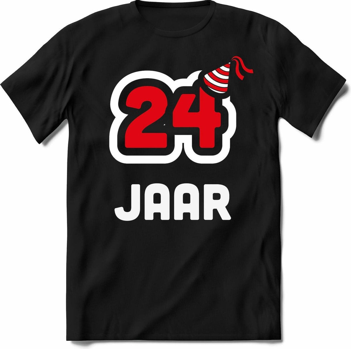 24 Jaar Feest kado T-Shirt Heren / Dames - Perfect Verjaardag Cadeau Shirt - Wit / Rood - Maat 3XL