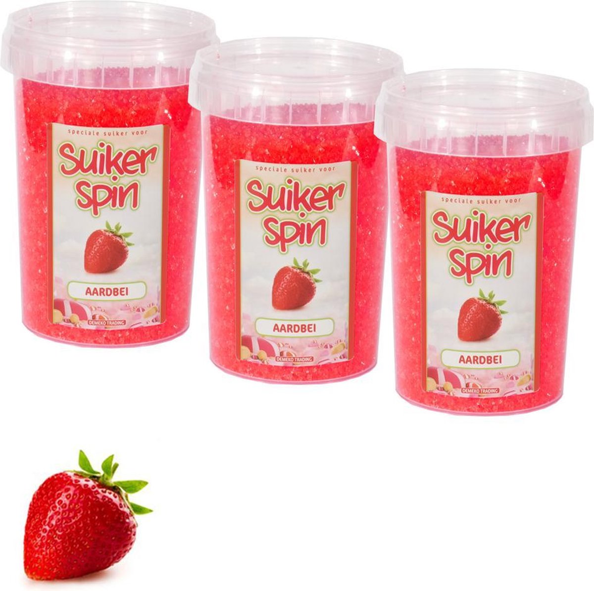 Suikerspinsuiker aardbei