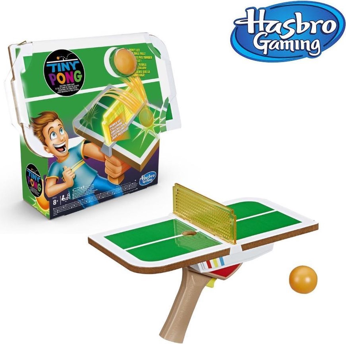Tiny Pong - Tafeltennis - Actiespel - Solo spel - Solo tafeltennisspel - Licht en Geluid - Van Hasbro - Pingpong