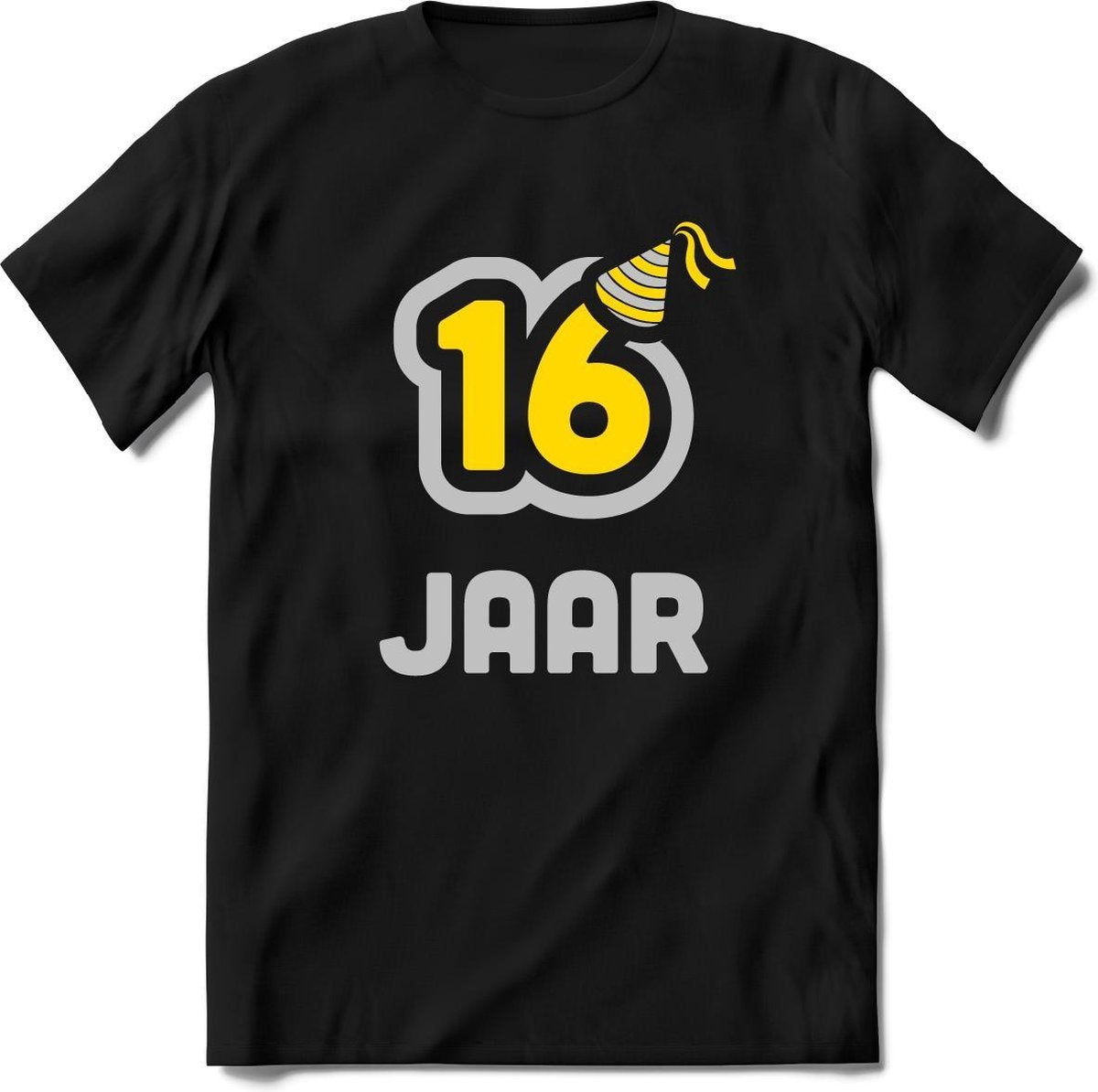 16 Jaar Feest kado T-Shirt Heren / Dames - Perfect Verjaardag Cadeau Shirt - Goud / Zilver - Maat L