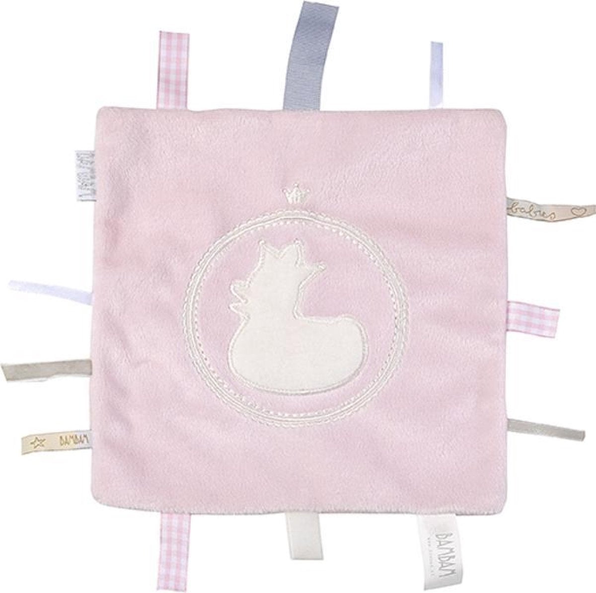 BamBam Knuffeldoekje met Labels Roze