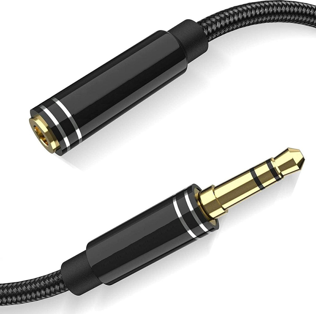 Aux Verlengkabel | Verlengkabel Audio Jack 1 Meter | Verlengsnoer Audio | 3.5 mm naar audio jack | Vergulde connectoren |
