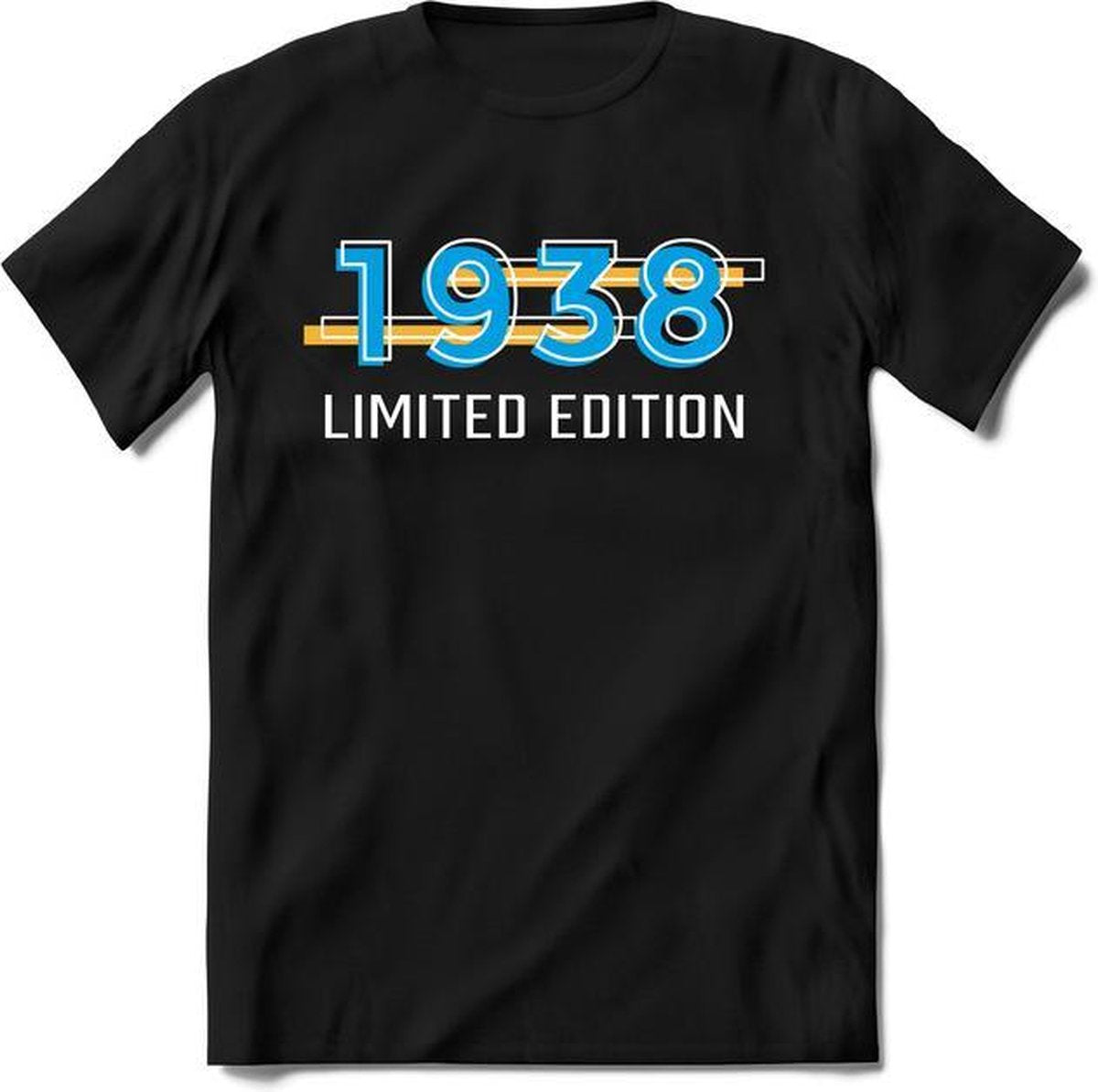 1938 Limited Edition Lines | Feest Kado T-Shirt Heren - Dames | Geel - Blauw | Perfect Verjaardag Cadeau Shirt | Grappige Spreuken - Zinnen - Teksten |