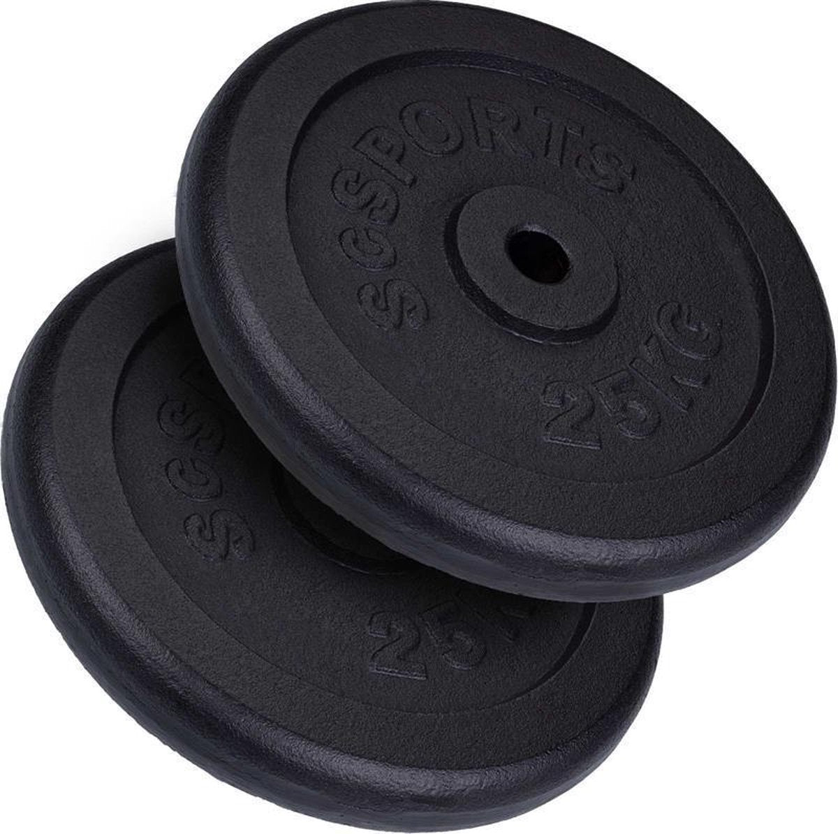 ScSPORTS® 50 kg Halterschijven set - 2 x 25 kg - Gietijzer - 30 mm - Gewichten